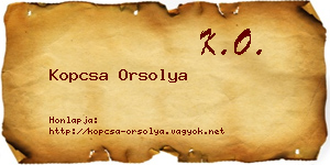 Kopcsa Orsolya névjegykártya