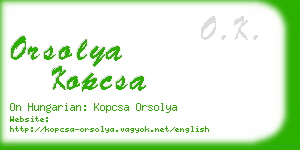 orsolya kopcsa business card